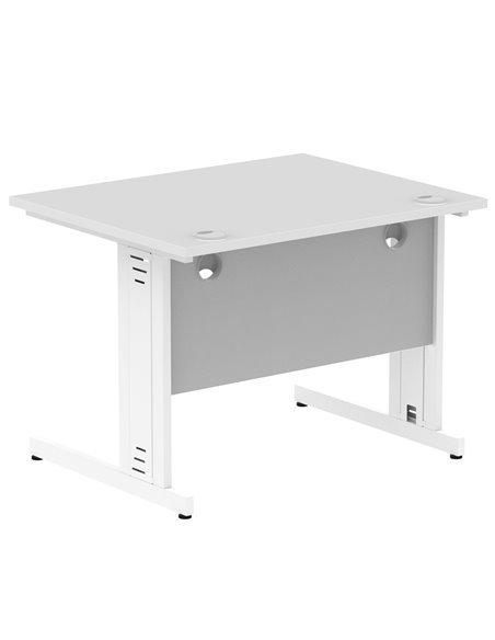 Dynamic Impulse 1000 x 800mm Straight Office Desk White Top White Cable Managed Leg MI002270 - pic 76759 | FastDaddyshop