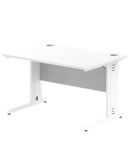 Dynamic Impulse 1200 x 800mm Straight Office Desk White Top White Cable Managed Leg MI002271 - pic 76761 | FastDaddyshop