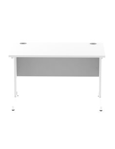 Dynamic Impulse 1200 x 800mm Straight Office Desk White Top White Cable Managed Leg MI002271 2