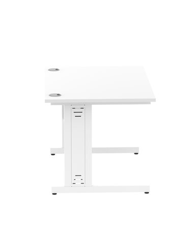 Dynamic Impulse 1200 x 800mm Straight Office Desk White Top White Cable Managed Leg MI002271