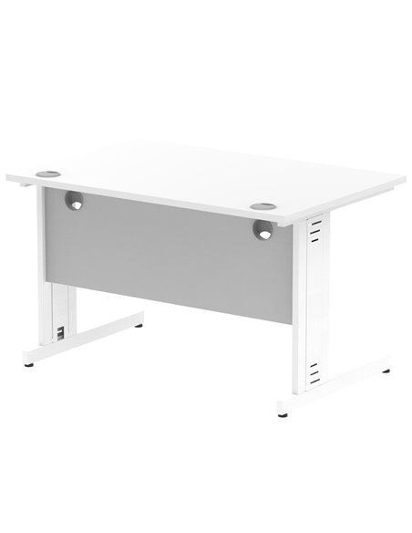 Dynamic Impulse 1200 x 800mm Straight Office Desk White Top White Cable Managed Leg MI002271 - pic 76765 | FastDaddyshop