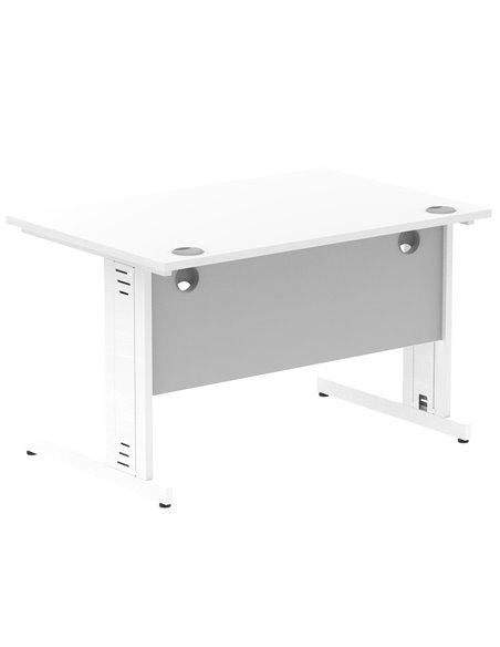 Dynamic Impulse 1200 x 800mm Straight Office Desk White Top White Cable Managed Leg MI002271 - pic 76767 | FastDaddyshop