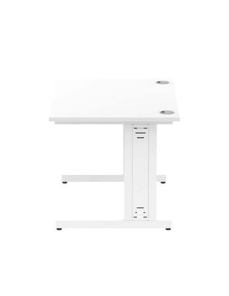 Dynamic Impulse 1200 x 800mm Straight Office Desk White Top White Cable Managed Leg MI002271 - pic 76768 | FastDaddyshop