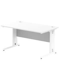 Dynamic Impulse 1400 x 800mm Straight Office Desk White Top White Cable Managed Leg MI002272