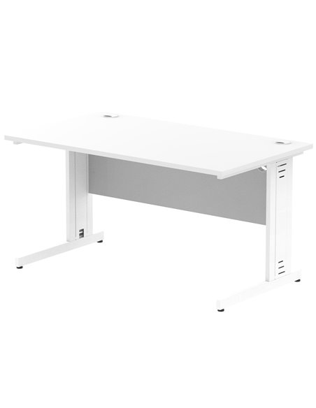 Dynamic Impulse 1400 x 800mm Straight Office Desk White Top White Cable Managed Leg MI002272 - pic 76769 | FastDaddyshop