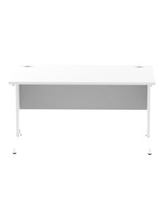 Dynamic Impulse 1400 x 800mm Straight Office Desk White Top White Cable Managed Leg MI002272 2