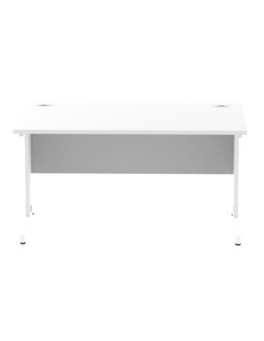 Dynamic Impulse 1400 x 800mm Straight Office Desk White Top White Cable Managed Leg MI002272