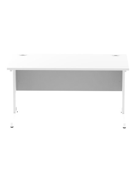 Dynamic Impulse 1400 x 800mm Straight Office Desk White Top White Cable Managed Leg MI002272 - pic 76770 | FastDaddyshop