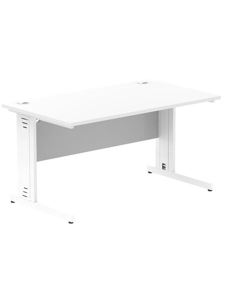 Dynamic Impulse 1400 x 800mm Straight Office Desk White Top White Cable Managed Leg MI002272 - pic 76771 | FastDaddyshop