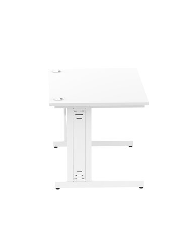 Dynamic Impulse 1400 x 800mm Straight Office Desk White Top White Cable Managed Leg MI002272