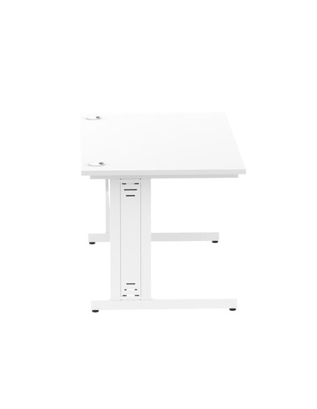 Dynamic Impulse 1400 x 800mm Straight Office Desk White Top White Cable Managed Leg MI002272 - pic 76772 | FastDaddyshop