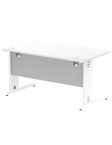 Dynamic Impulse 1400 x 800mm Straight Office Desk White Top White Cable Managed Leg MI002272