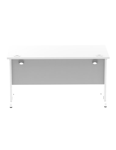 Dynamic Impulse 1400 x 800mm Straight Office Desk White Top White Cable Managed Leg MI002272