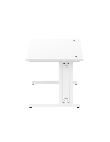 Dynamic Impulse 1400 x 800mm Straight Office Desk White Top White Cable Managed Leg MI002272