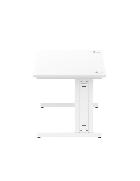 Dynamic Impulse 1400 x 800mm Straight Office Desk White Top White Cable Managed Leg MI002272 - pic 76776 | FastDaddyshop