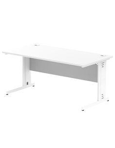 Dynamic Impulse 1600 x 800mm Straight Office Desk White Top White Cable Managed Leg MI002273