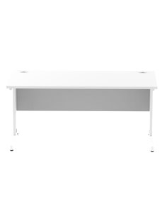 Dynamic Impulse 1600 x 800mm Straight Office Desk White Top White Cable Managed Leg MI002273 2