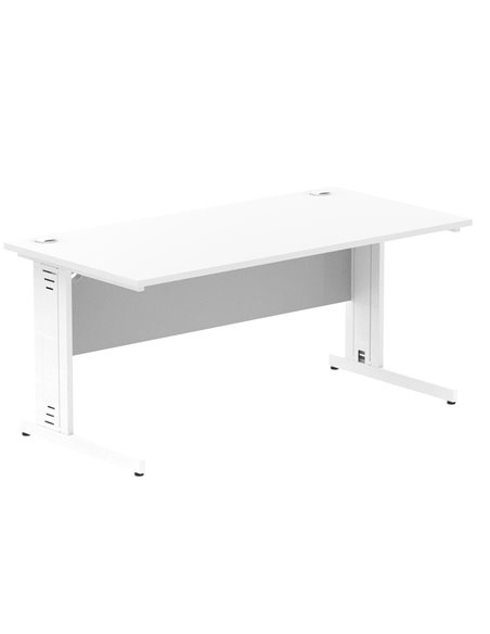 Dynamic Impulse 1600 x 800mm Straight Office Desk White Top White Cable Managed Leg MI002273 - pic 76779 | FastDaddyshop