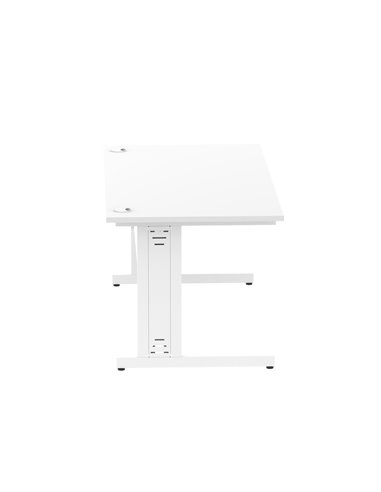 Dynamic Impulse 1600 x 800mm Straight Office Desk White Top White Cable Managed Leg MI002273