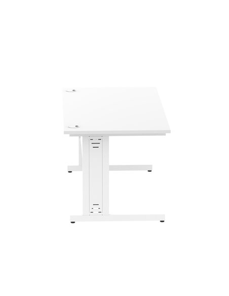 Dynamic Impulse 1600 x 800mm Straight Office Desk White Top White Cable Managed Leg MI002273 - pic 76780 | FastDaddyshop