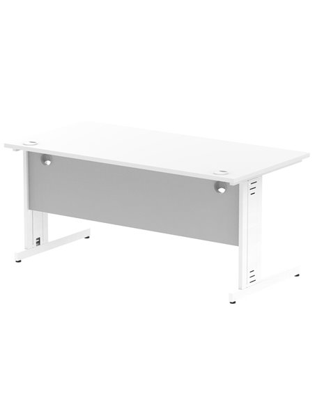 Dynamic Impulse 1600 x 800mm Straight Office Desk White Top White Cable Managed Leg MI002273 - pic 76781 | FastDaddyshop