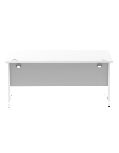Dynamic Impulse 1600 x 800mm Straight Office Desk White Top White Cable Managed Leg MI002273