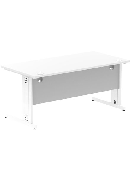 Dynamic Impulse 1600 x 800mm Straight Office Desk White Top White Cable Managed Leg MI002273 - pic 76783 | FastDaddyshop