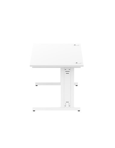 Dynamic Impulse 1600 x 800mm Straight Office Desk White Top White Cable Managed Leg MI002273