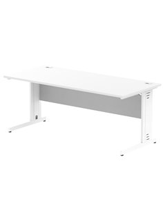 Dynamic Impulse 1800 x 800mm Straight Office Desk White Top White Cable Managed Leg MI002274