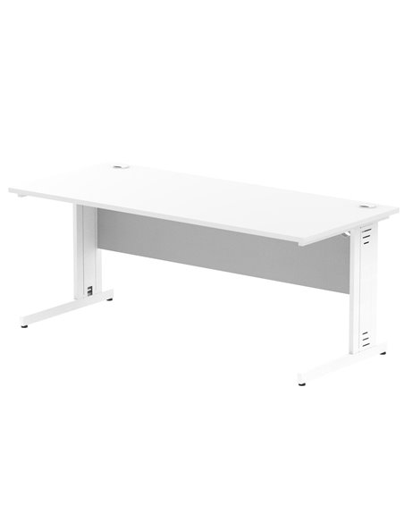 Dynamic Impulse 1800 x 800mm Straight Office Desk White Top White Cable Managed Leg MI002274 - pic 76785 | FastDaddyshop