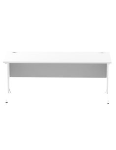 Dynamic Impulse 1800 x 800mm Straight Office Desk White Top White Cable Managed Leg MI002274 2
