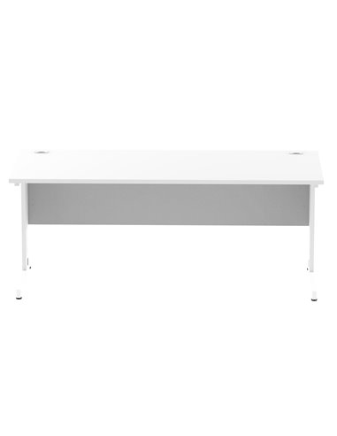 Dynamic Impulse 1800 x 800mm Straight Office Desk White Top White Cable Managed Leg MI002274