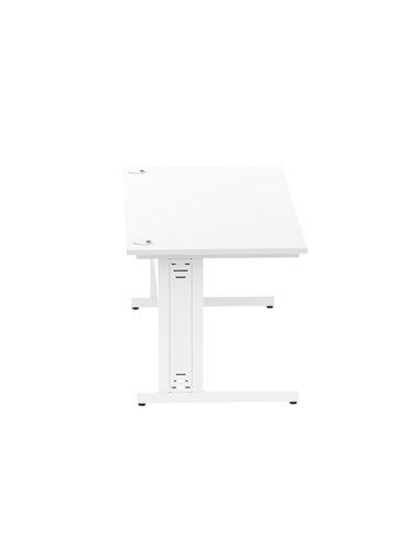 Dynamic Impulse 1800 x 800mm Straight Office Desk White Top White Cable Managed Leg MI002274