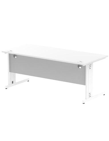 Dynamic Impulse 1800 x 800mm Straight Office Desk White Top White Cable Managed Leg MI002274