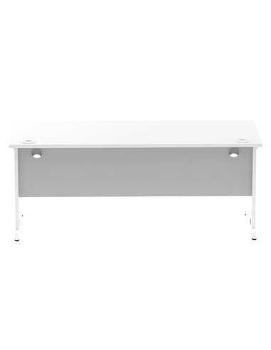 Dynamic Impulse 1800 x 800mm Straight Office Desk White Top White Cable Managed Leg MI002274