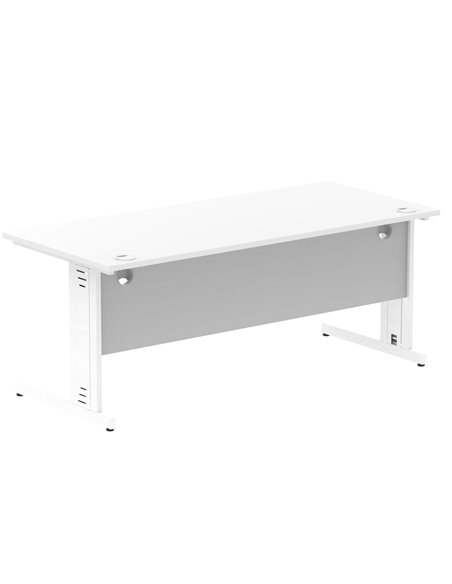 Dynamic Impulse 1800 x 800mm Straight Office Desk White Top White Cable Managed Leg MI002274 - pic 76791 | FastDaddyshop