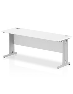 Dynamic Impulse 1800 x 600mm Straight Office Desk White Top Silver Cable Managed Leg MI002279