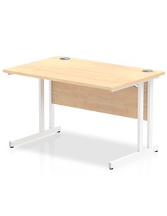 Dynamic Impulse 1200 x 800mm Straight Office Desk Maple Top White Cantilever Leg MI002417