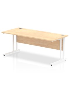 Dynamic Impulse 1800 x 800mm Straight Office Desk Maple Top White Cantilever Leg MI002420