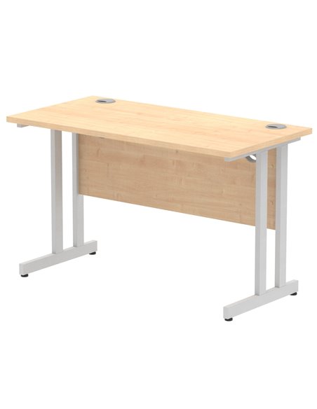 Dynamic Impulse 1200 x 600mm Straight Office Desk Maple Top Silver Cantilever Leg MI002422 - pic 76816 | FastDaddyshop