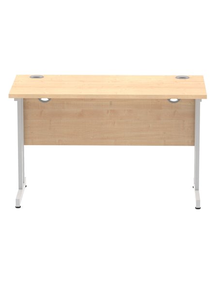 Dynamic Impulse 1200 x 600mm Straight Office Desk Maple Top Silver Cantilever Leg MI002422 - pic 76817 | FastDaddyshop