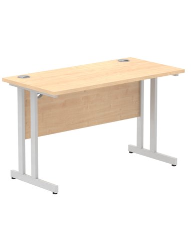Dynamic Impulse 1200 x 600mm Straight Office Desk Maple Top Silver Cantilever Leg MI002422