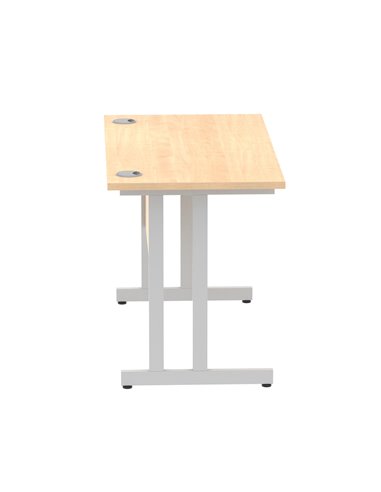 Dynamic Impulse 1200 x 600mm Straight Office Desk Maple Top Silver Cantilever Leg MI002422