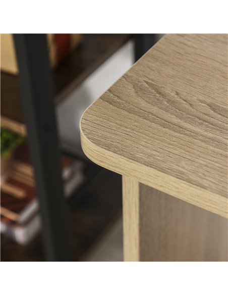 HOMCOM Computer Desk & 3-Tier Side Shelves Wide Table Top Home furniture OAK - pic 7682 | FastDaddyshop