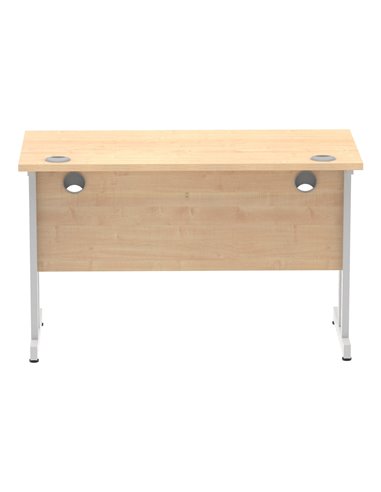 Dynamic Impulse 1200 x 600mm Straight Office Desk Maple Top Silver Cantilever Leg MI002422