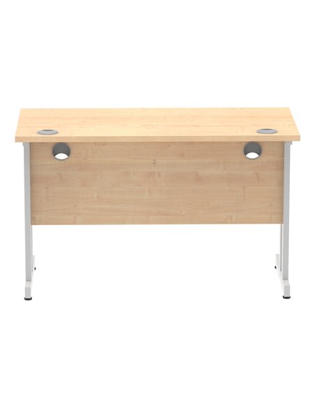 Dynamic Impulse 1200 x 600mm Straight Office Desk Maple Top Silver Cantilever Leg MI002422 - pic 76821 | FastDaddyshop
