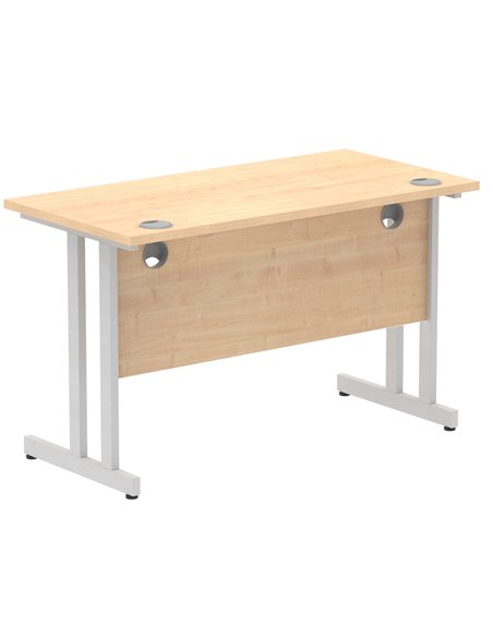 Dynamic Impulse 1200 x 600mm Straight Office Desk Maple Top Silver Cantilever Leg MI002422 - pic 76822 | FastDaddyshop