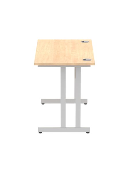 Dynamic Impulse 1200 x 600mm Straight Office Desk Maple Top Silver Cantilever Leg MI002422 - pic 76823 | FastDaddyshop