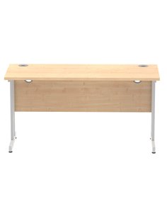 Dynamic Impulse 1400 x 600mm Straight Office Desk Maple Top Silver Cantilever Leg MI002423 2