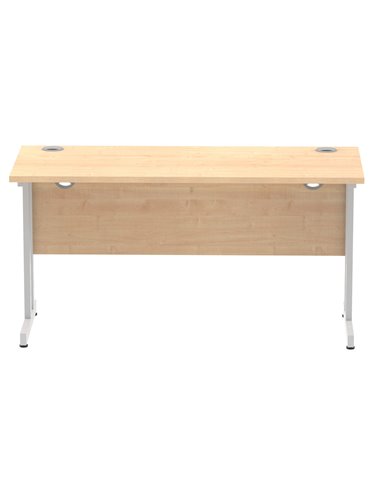 Dynamic Impulse 1400 x 600mm Straight Office Desk Maple Top Silver Cantilever Leg MI002423